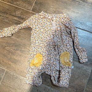 GUC posh peanut ruffle zipper footie pajama